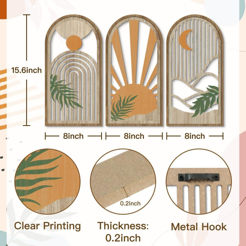 Ξύλινο διακοσμητικό κρεμαστό για οικιακή διακόσμηση με αφηρημένη τοιχογραφία; Υλικό: Poplar board; Κατηγορία: χειροποίητα κρεμαστά; Ιδανικό δώρο για γάμο, γενέθλια, αποφοίτηση