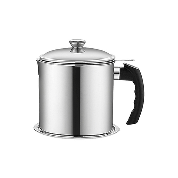 Nerūdijančio plieno aliejaus indas didelės talpos, su filtravimo tinklu ir filtravimo puodeliu