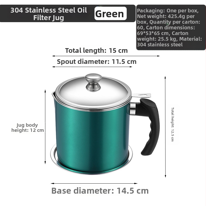 Nerūdijančio plieno aliejaus indas didelės talpos, su filtravimo tinklu ir filtravimo puodeliu