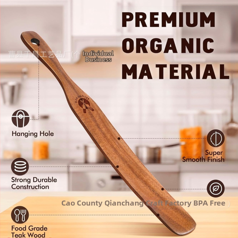 Drevená kuchynská špachtľa s držiakom na miešanie cesta, cestovín a šalátov – možnosť potlače loga, značka Qianchang