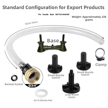 Rankinis butelių plovimo įrenginys East Hall Laurel Double Blast mažo burnos skersmens buteliams
