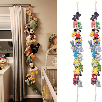 Μποέμικη πλεκτή αλυσίδα αποθήκευσης παιχνιδιών – προσαρμόσιμη, ύφασμα, χωρίς λογότυπο, για καπέλα, κούκλες, κάλτσες και φωτογραφίες