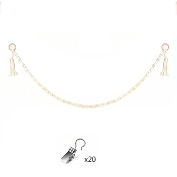 Μποέμικη πλεκτή αλυσίδα αποθήκευσης παιχνιδιών – προσαρμόσιμη, ύφασμα, χωρίς λογότυπο, για καπέλα, κούκλες, κάλτσες και φωτογραφίες