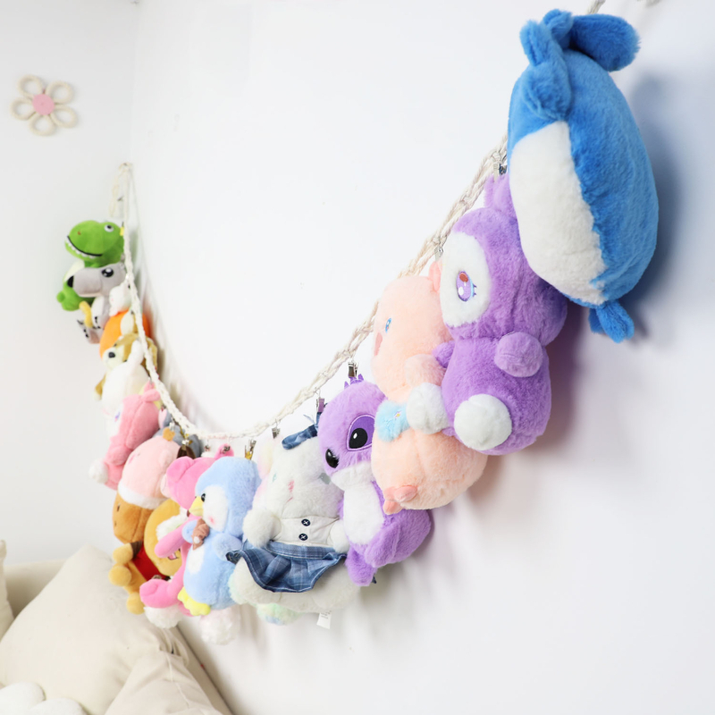 Μποέμικη πλεκτή αλυσίδα αποθήκευσης παιχνιδιών – προσαρμόσιμη, ύφασμα, χωρίς λογότυπο, για καπέλα, κούκλες, κάλτσες και φωτογραφίες