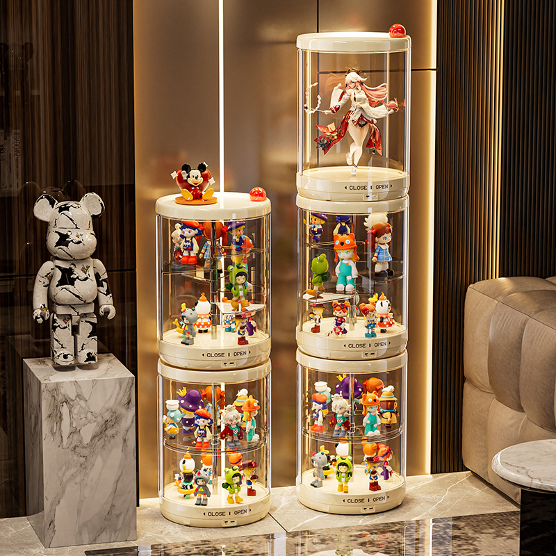 Κουτί αποθήκευσης φιγούρων με διαφανές καπάκι προστασίας από σκόνη, Labubu display cabinet, 35 L χωρητικότητα, πλαστικό, με διαχωριστικά, δυνατότητα στοίβαξης, μοντέλο XL-8531/8532