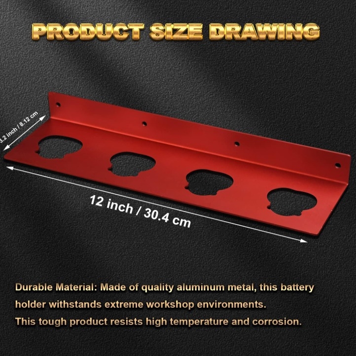 Suport metal pentru baterii Milwaukee M12, Zhengjia, stil modern minimalist