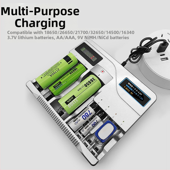 Φορτιστής USB για μπαταρίες Li-ion και NiMH, διπλή έξοδος 4.2V/1A και 1.2V/1A, είσοδος 5V, CE/ROHS