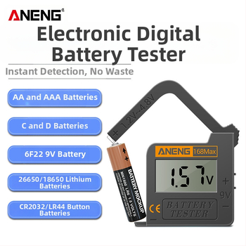 ANENG akkumulátor-tesztelő digitális kijelzővel, akkumulátor kapacitás‑teszt, többfunkciós elektromos teszter, Guangdong eredet