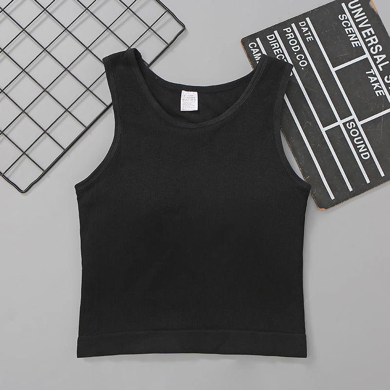 Be rankovių topas, be siūlių dizainas, stačiakampio iškirptė, nailono audinys, 80-90% nailono turinys, plonas audinys 121-140 g/m², tinkamas visoms sezonoms