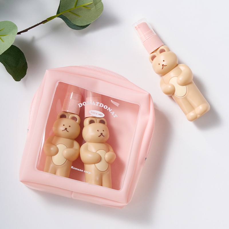 Μπουκάλι καλλυντικών σε σχήμα αρκούδας με αντλία, κατάλληλο για ταξίδια — μοντέλο BCXPWP, κατασκευασμένο με έγχυση από ABS, συσκευασία PVC jelly, διπλής στρώσης