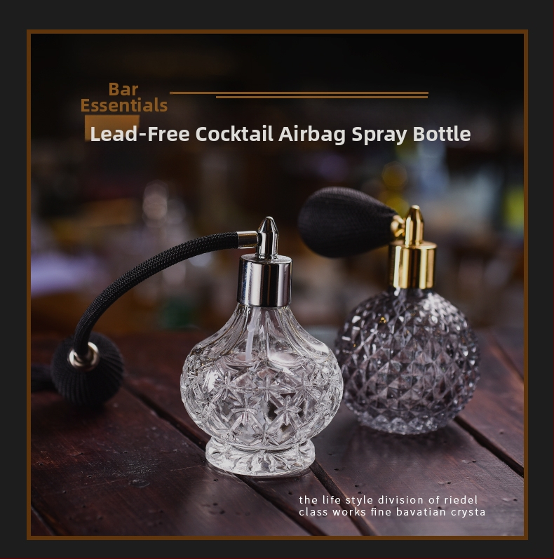 Γυάλινο μπουκάλι ψεκασμού με αερόσακο για μπαρ/κοκτέιλ, διακοσμητικό μπουκάλι