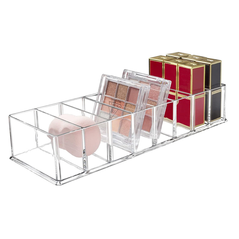 Ακρυλική θήκη αποθήκευσης παλέτας σκιάς ματιών – πλαστικός οργανωτής μακιγιάζ, μοντέρνος μινιμαλισμός, κυκλοφόρησε το 2024.