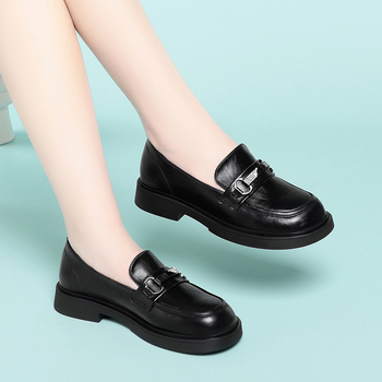 Γυναικείοι loafers, στρογγυλή μύτη, PU επάνω μέρος, άνετο στυλ, 3-6 εκ φαρδύς τακούνι, σόλα από καουτσούκ