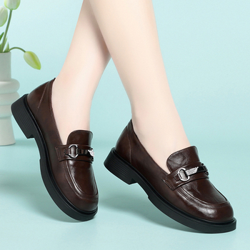 Γυναικείοι loafers, στρογγυλή μύτη, PU επάνω μέρος, άνετο στυλ, 3-6 εκ φαρδύς τακούνι, σόλα από καουτσούκ