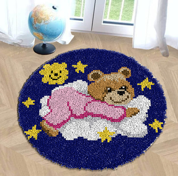 Kör alakú állatmotívumos hímzőkészlet | akril szál | kartoon/anime minta | keresztszemes készlet | nappali, hálószoba, gyerekszoba számára