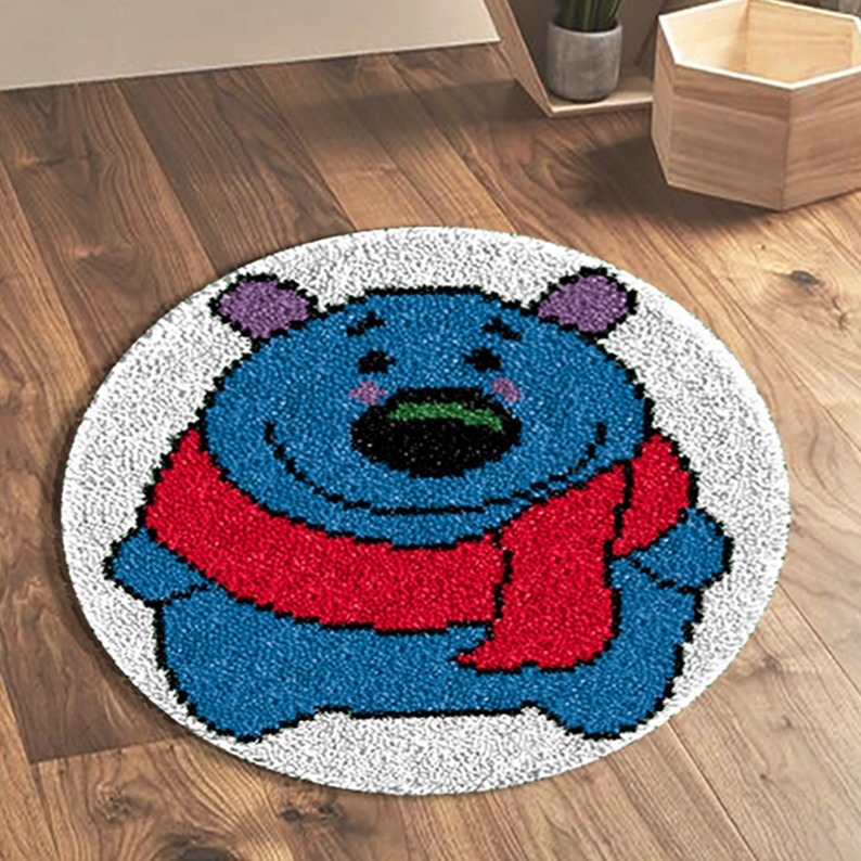 Kör alakú állatmotívumos hímzőkészlet | akril szál | kartoon/anime minta | keresztszemes készlet | nappali, hálószoba, gyerekszoba számára