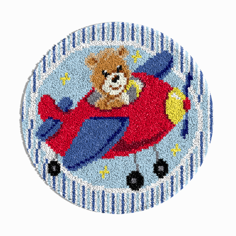 Kör alakú állatmotívumos hímzőkészlet | akril szál | kartoon/anime minta | keresztszemes készlet | nappali, hálószoba, gyerekszoba számára