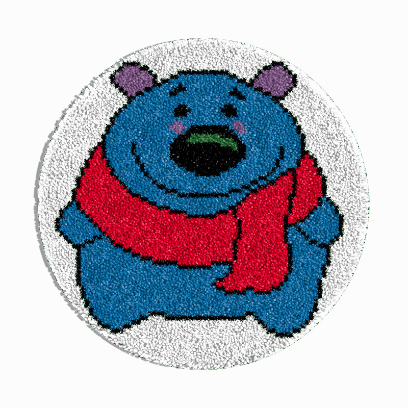 Kör alakú állatmotívumos hímzőkészlet | akril szál | kartoon/anime minta | keresztszemes készlet | nappali, hálószoba, gyerekszoba számára