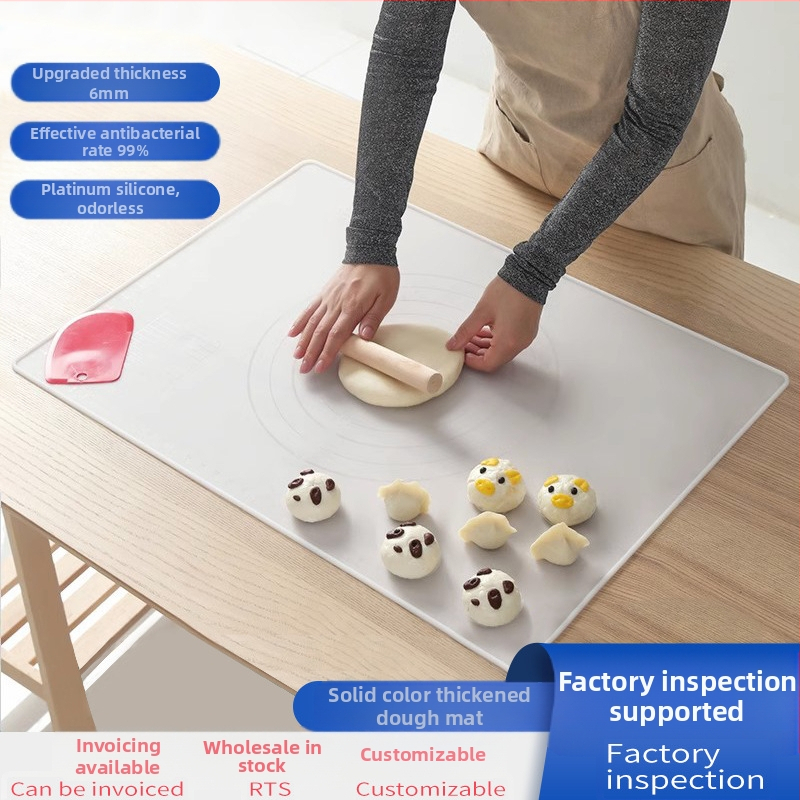 Seminex силиконова подложка за месене – хранително-качество, удебелена, неприлепваща, за разточване и приготвяне на пелмени, с измервателна скала и възможност за персонализирано лого