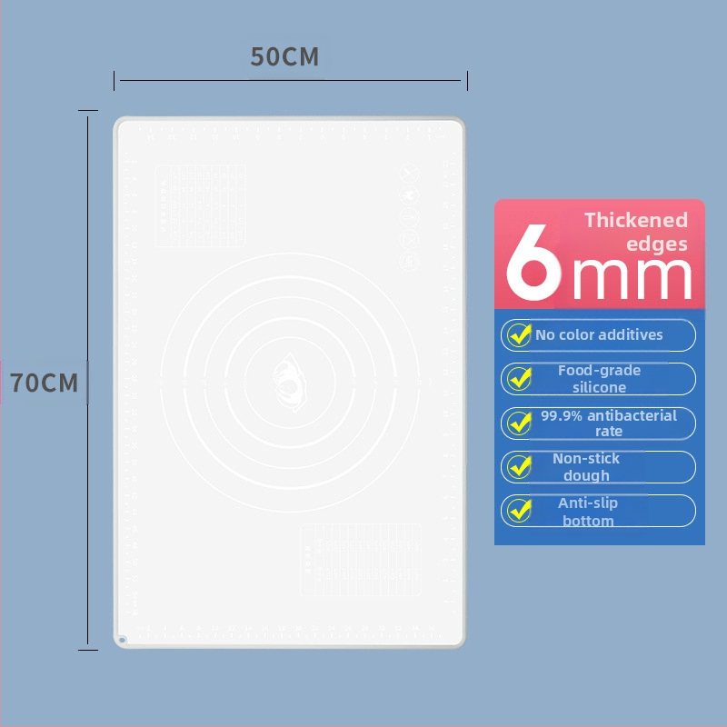 Seminex силиконова подложка за месене – хранително-качество, удебелена, неприлепваща, за разточване и приготвяне на пелмени, с измервателна скала и възможност за персонализирано лого
