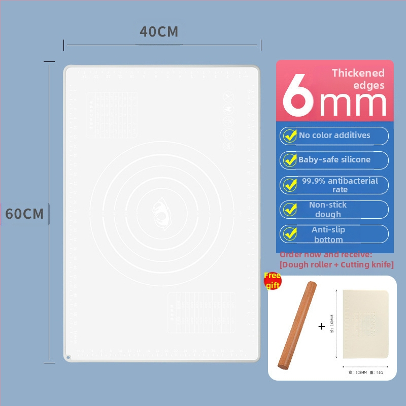 Seminex силиконова подложка за месене – хранително-качество, удебелена, неприлепваща, за разточване и приготвяне на пелмени, с измервателна скала и възможност за персонализирано лого