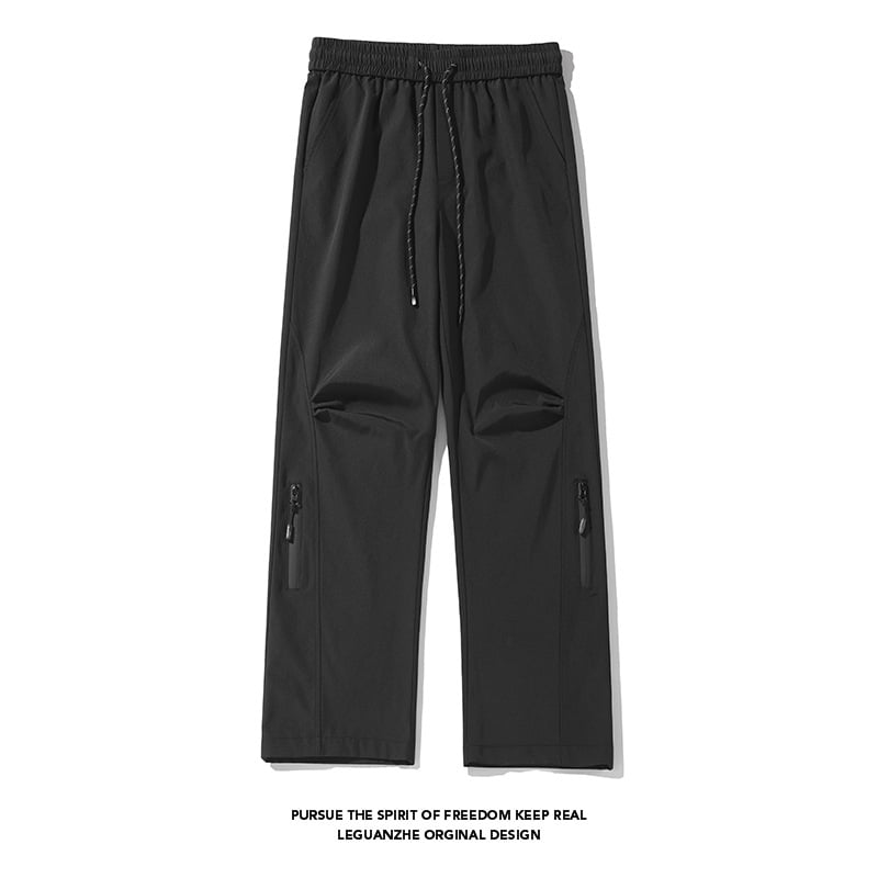 Άνετα καθημερινά παντελόνια, χαλαρή εφαρμογή, μεσαία μέση, άνοιξη, πολυεστέρας, μίξη χημικών ινών