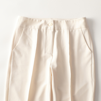 Γυναικεία άνετα μακριά παντελόνια, μεσαίας μέσης, κομψό στυλ πόλης, φθινόπωρο 2025