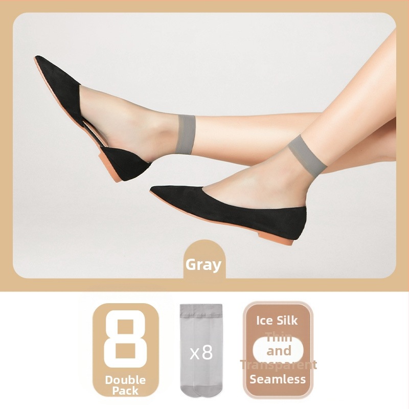 Langsha Crystal Șosete - Nailon Ultra-Subțire, Ciorapi Scurți pentru Femei, Absorbție a Transpirației, Tub Mediu