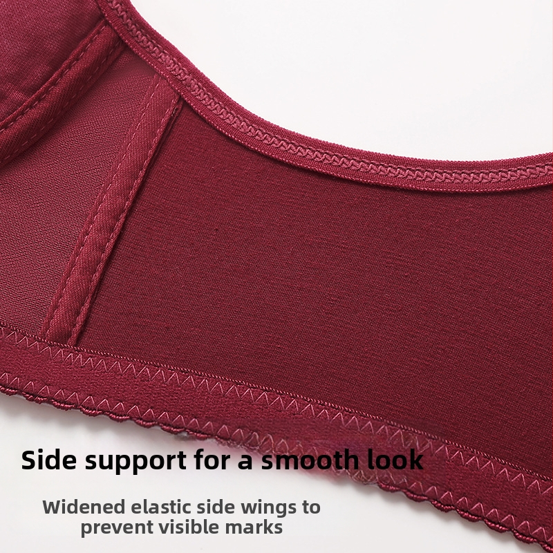 Сутиен с предно закопчаване за жени с малък бюст, повдигащ ефект, 3/4 чашка, тънък формован чашков дизайн, памучна материя, фиксирани двойни презрамки