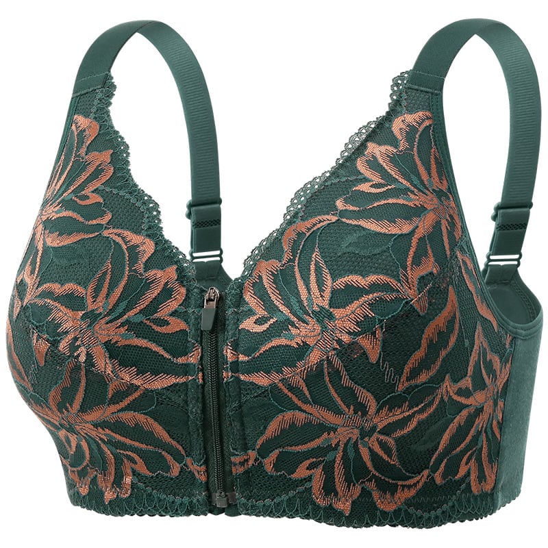 Σουτιέν με μπροστινό κλείσιμο για γυναίκες με μικρό στήθος, push-up, 3/4 cup, λεπτός διαμορφωμένος κύπελλος, βαμβακερό ύφασμα, σταθερές διπλές τιράντες