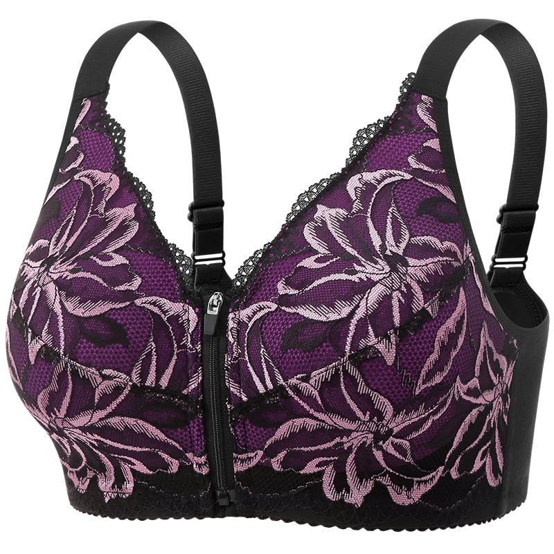 Σουτιέν με μπροστινό κλείσιμο για γυναίκες με μικρό στήθος, push-up, 3/4 cup, λεπτός διαμορφωμένος κύπελλος, βαμβακερό ύφασμα, σταθερές διπλές τιράντες