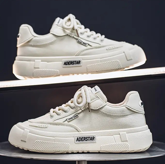 Ανδρικά χαμηλά πάνινα παπούτσια για περπάτημα: διαπνέοντα, ελαφρά, αντιολισθητική καουτσούκ σόλα, διχτυωτή επένδυση, κορδωτές