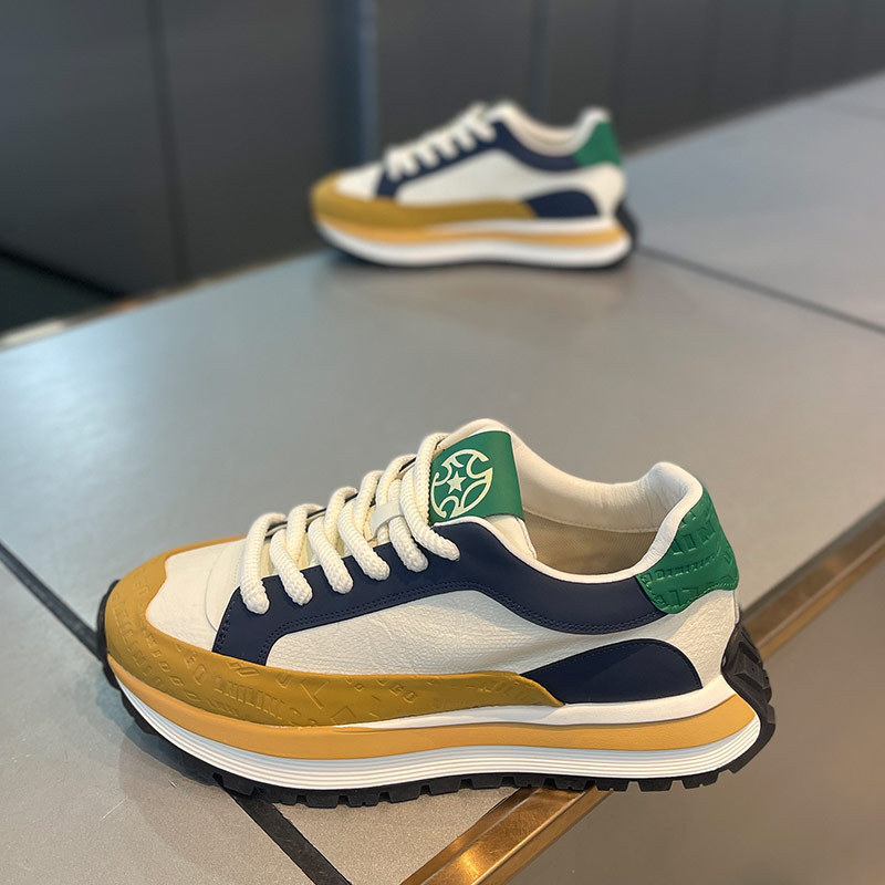 Ανδρικά παπούτσια τύπου dad shoes – επάνω microfiber δέρμα, σόλα καουτσούκ, κορδόνια, εσωτερικό με δίχτυ, ύψος φτέρνας 3–5 cm, για όλες τις εποχές