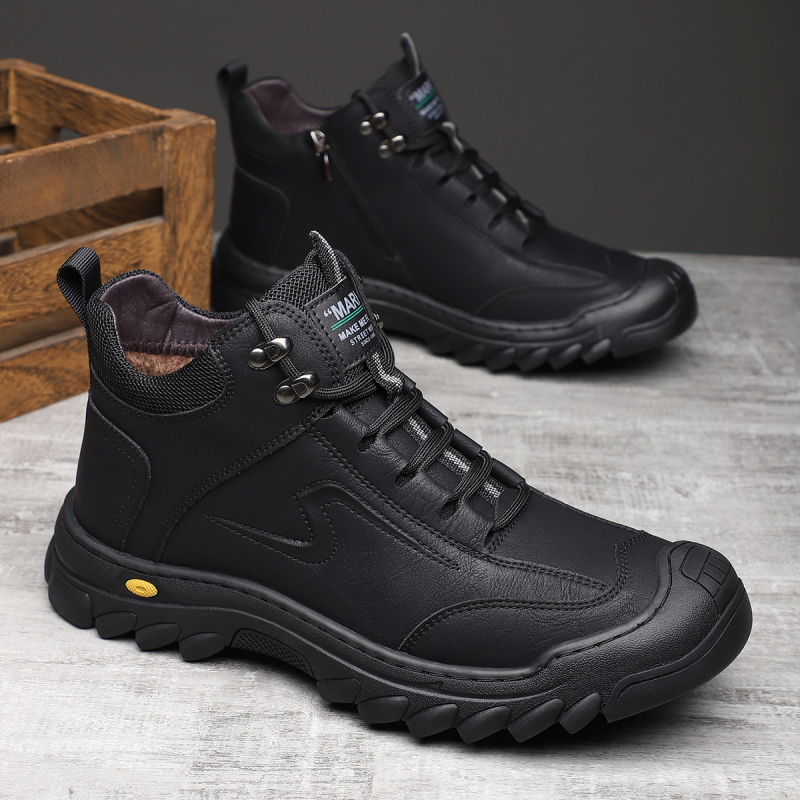 Χειμωνιάτικα μποτάκια χιονιού με γούνινη επάνω επιφάνεια, εσωτερική επένδυση από γούνα προβάτου και αντιολισθητική σόλα από καουτσούκ για τον χειμώνα