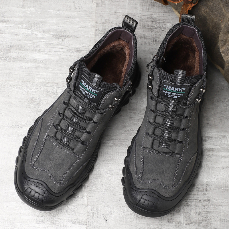 Χειμωνιάτικα μποτάκια χιονιού με γούνινη επάνω επιφάνεια, εσωτερική επένδυση από γούνα προβάτου και αντιολισθητική σόλα από καουτσούκ για τον χειμώνα