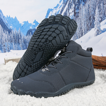 Χειμερινά Unisex μποτάκια χιονιού με άνω μέρος από καμβά, επένδυση από συνθετικό κοντό γούννο και αντιολισθητική σόλα από καουτσούκ