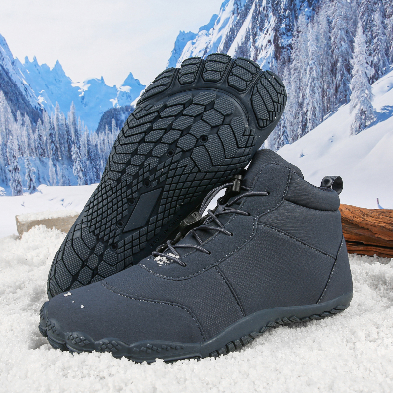 Χειμερινά Unisex μποτάκια χιονιού με άνω μέρος από καμβά, επένδυση από συνθετικό κοντό γούννο και αντιολισθητική σόλα από καουτσούκ