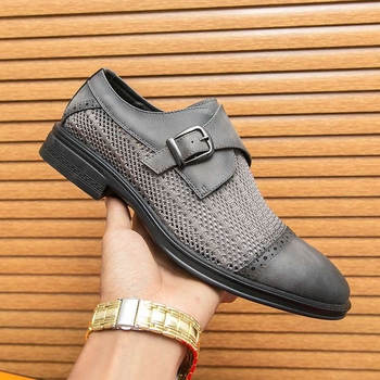 Ανδρικά επίσημα δερμάτινα παπούτσια — Διαπνέοντα, Αντιολισθητικά, Άνω μέρος από πολλαπλά υλικά, Μυτερός Δάχτυλος, Επένδυση από Microfiber δέρμα