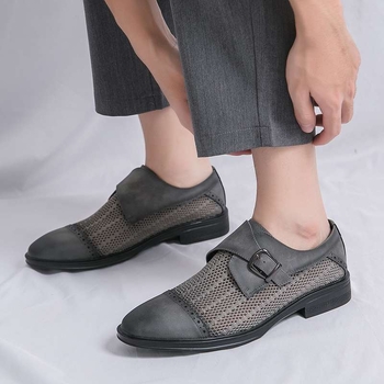 Ανδρικά επίσημα δερμάτινα παπούτσια — Διαπνέοντα, Αντιολισθητικά, Άνω μέρος από πολλαπλά υλικά, Μυτερός Δάχτυλος, Επένδυση από Microfiber δέρμα