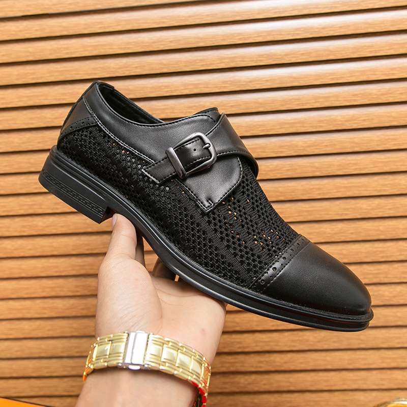 Ανδρικά επίσημα δερμάτινα παπούτσια — Διαπνέοντα, Αντιολισθητικά, Άνω μέρος από πολλαπλά υλικά, Μυτερός Δάχτυλος, Επένδυση από Microfiber δέρμα