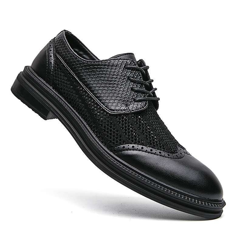 Ανδρικά επίσημα δερμάτινα παπούτσια — Διαπνέοντα, Αντιολισθητικά, Άνω μέρος από πολλαπλά υλικά, Μυτερός Δάχτυλος, Επένδυση από Microfiber δέρμα