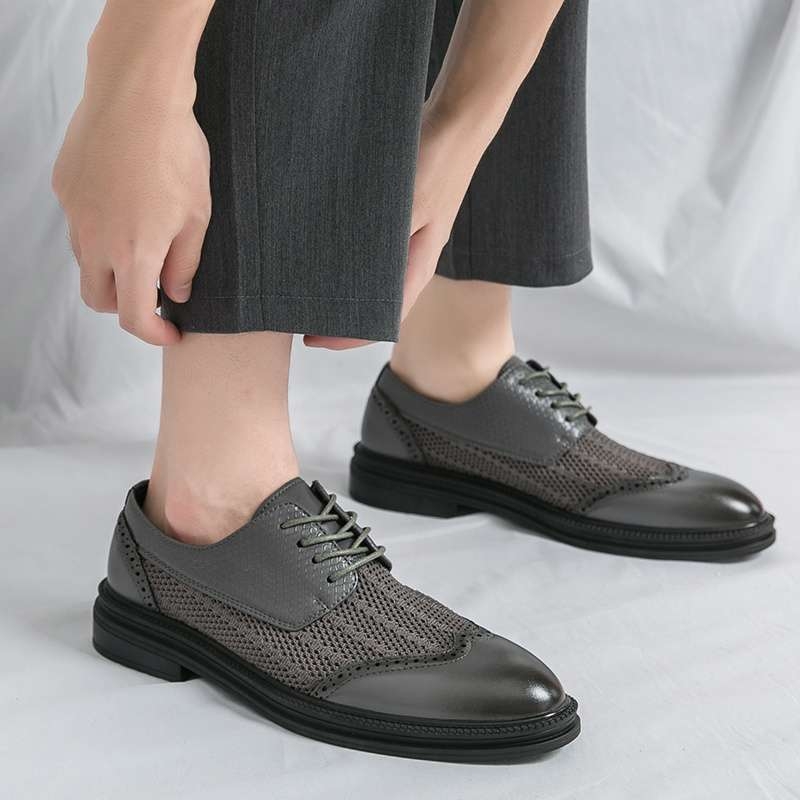 Ανδρικά επίσημα δερμάτινα παπούτσια — Διαπνέοντα, Αντιολισθητικά, Άνω μέρος από πολλαπλά υλικά, Μυτερός Δάχτυλος, Επένδυση από Microfiber δέρμα