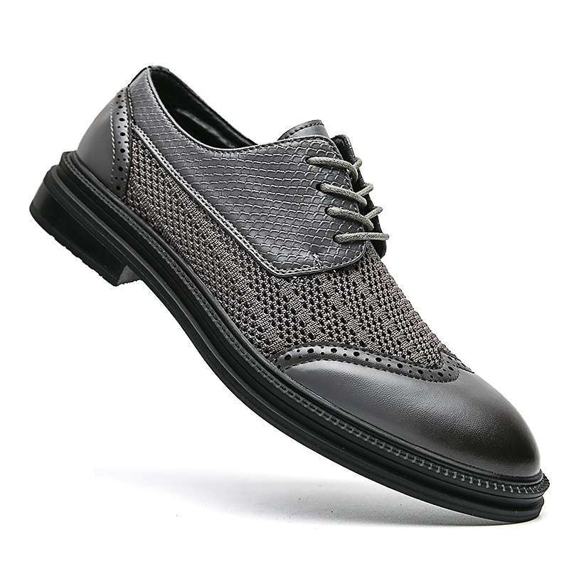 Ανδρικά επίσημα δερμάτινα παπούτσια — Διαπνέοντα, Αντιολισθητικά, Άνω μέρος από πολλαπλά υλικά, Μυτερός Δάχτυλος, Επένδυση από Microfiber δέρμα