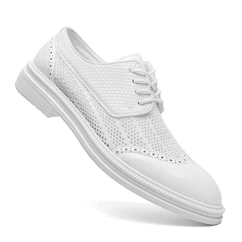 Ανδρικά επίσημα δερμάτινα παπούτσια — Διαπνέοντα, Αντιολισθητικά, Άνω μέρος από πολλαπλά υλικά, Μυτερός Δάχτυλος, Επένδυση από Microfiber δέρμα