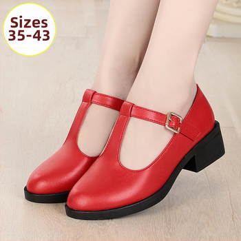 Γυναικείες γόβες με Τ-ζώνη – επάνω μέρος Microfiber, στρογγυλή μύτη, 3-5 cm μεσαίου ύψους τακούνι, καουτσούκ σόλα