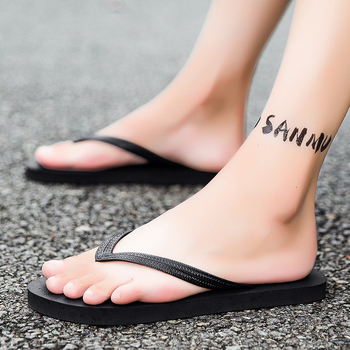 Flip-flopuri pentru bărbați, partea superioară din PVC, talpă din PE, stil casual cu degete deschise, tehnologie a talpii din cauciuc adeziv