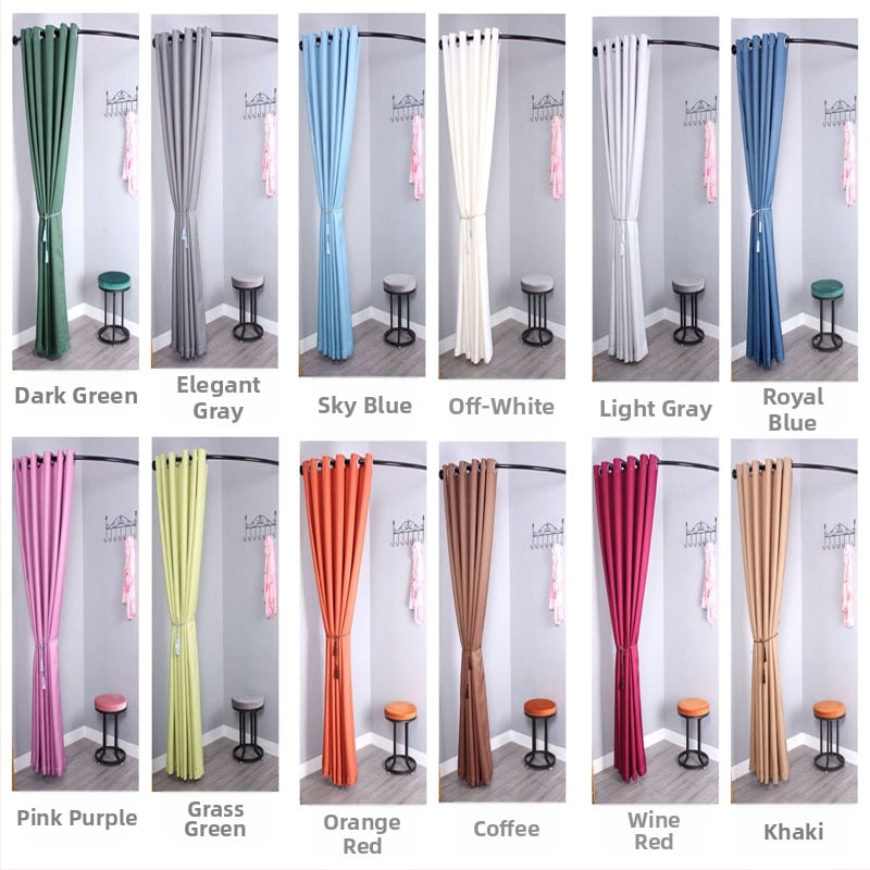 Curtină pentru cabina de probă într-un magazin de îmbrăcăminte | Material: Alt; Categorie: Altă; Aplicații: agățători pentru haine, rafturi pentru pantaloni, rafturi pentru cravate