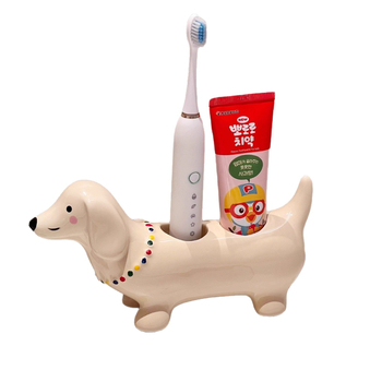 Karikatúra tacskó fogkefetartó – műanyag alap a fürdőszobába