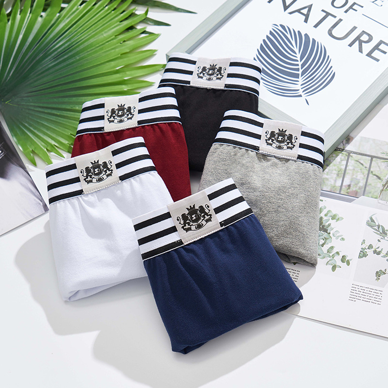 Ανδρικά μποξέρ από βαμβάκι, διαπνέοντα, χωρίς ραφές, με μεσαίο ύψος μέσης, αντιβακτηριακά