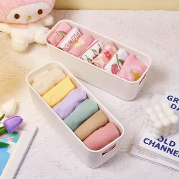 Κιβώτιο αποθήκευσης για κάλτσες και εσώρουχα με ενσωματωμένο διαχωριστή, επιτραπέζιος οργανωτής, 2 L, PP πλαστικό, ανοιχτό επάνω